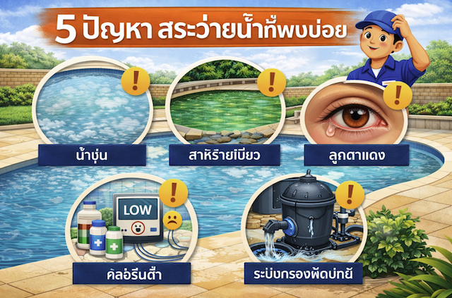 5 ปัญหา สระว่ายน้ำที่พบบ่อย