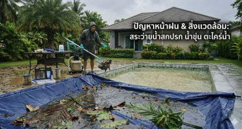 ปัญหาสระว่ายน้ำจากฤดูฝนและสิ่งแวดล้อมภายนอก