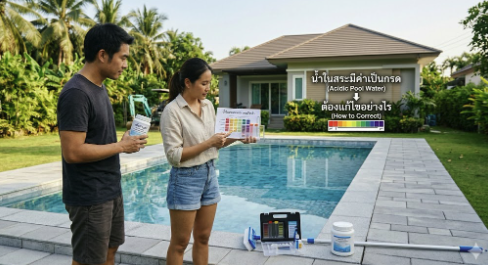สระว่ายน้ำมีค่าเป็นกรด ต้องแก้ไขอย่างไร เพื่อสระน้ำสะอาดและปลอดภัย
